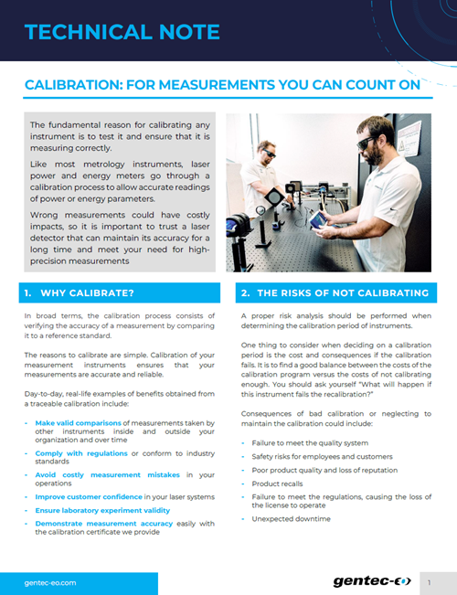 Calibration: For measurements you can count on